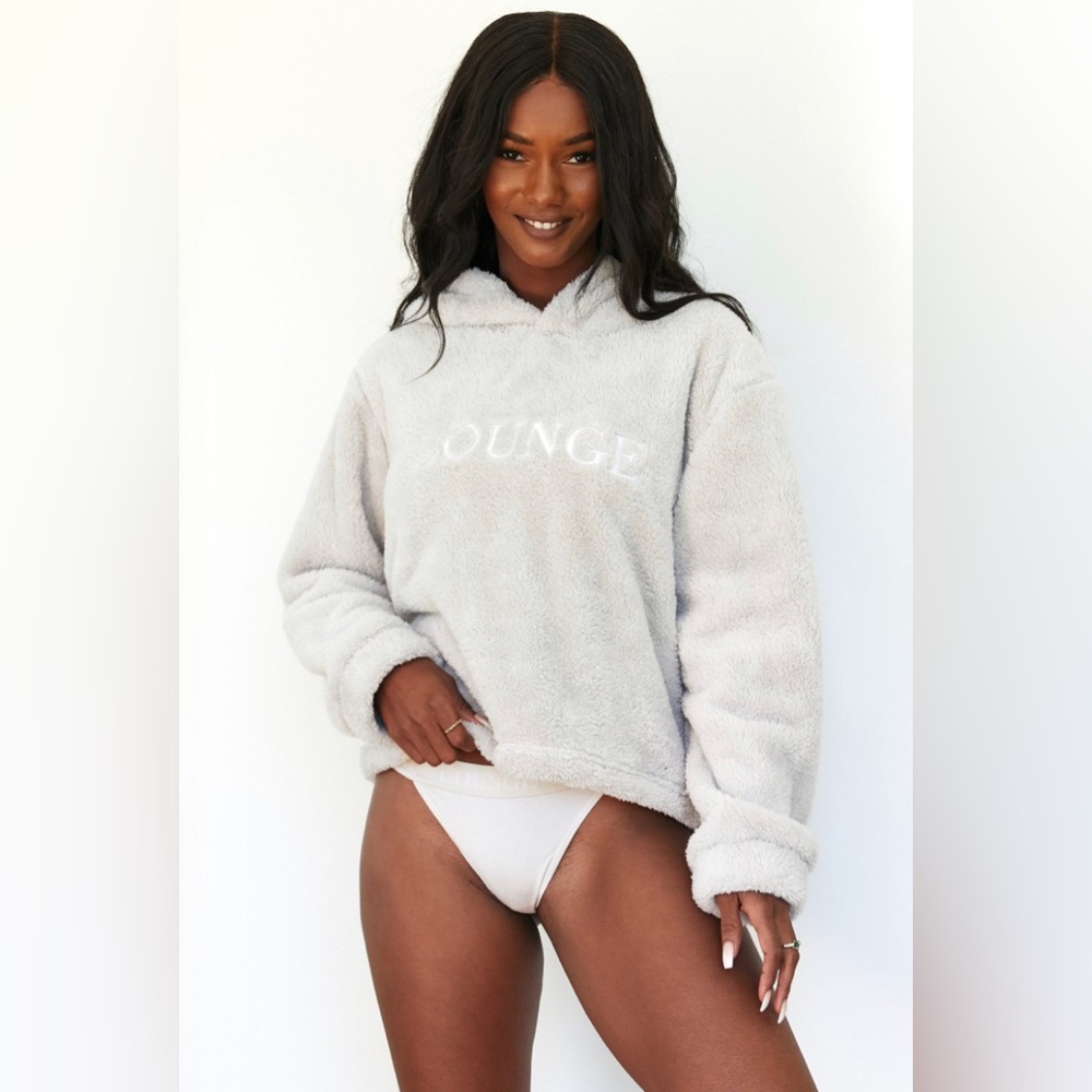 Lounge Teddy Hoodie - Frosted Gray XS